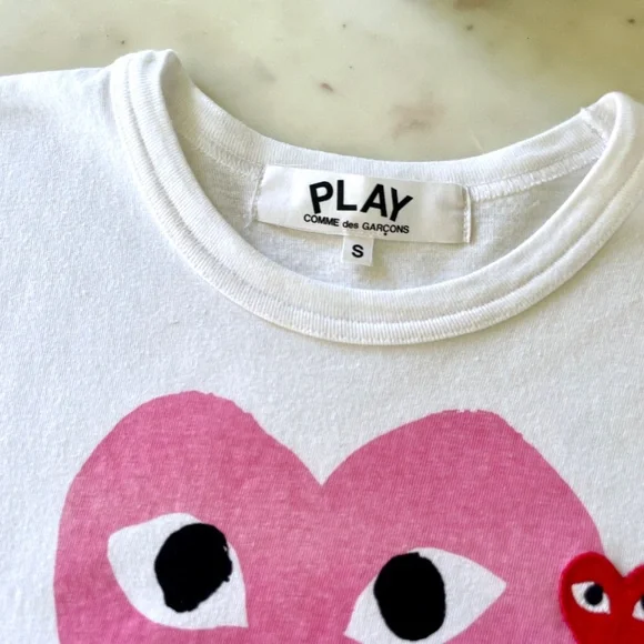 Comme des Garçons PLAY Tee Shirt Pink Heart - Picture 10 of 17